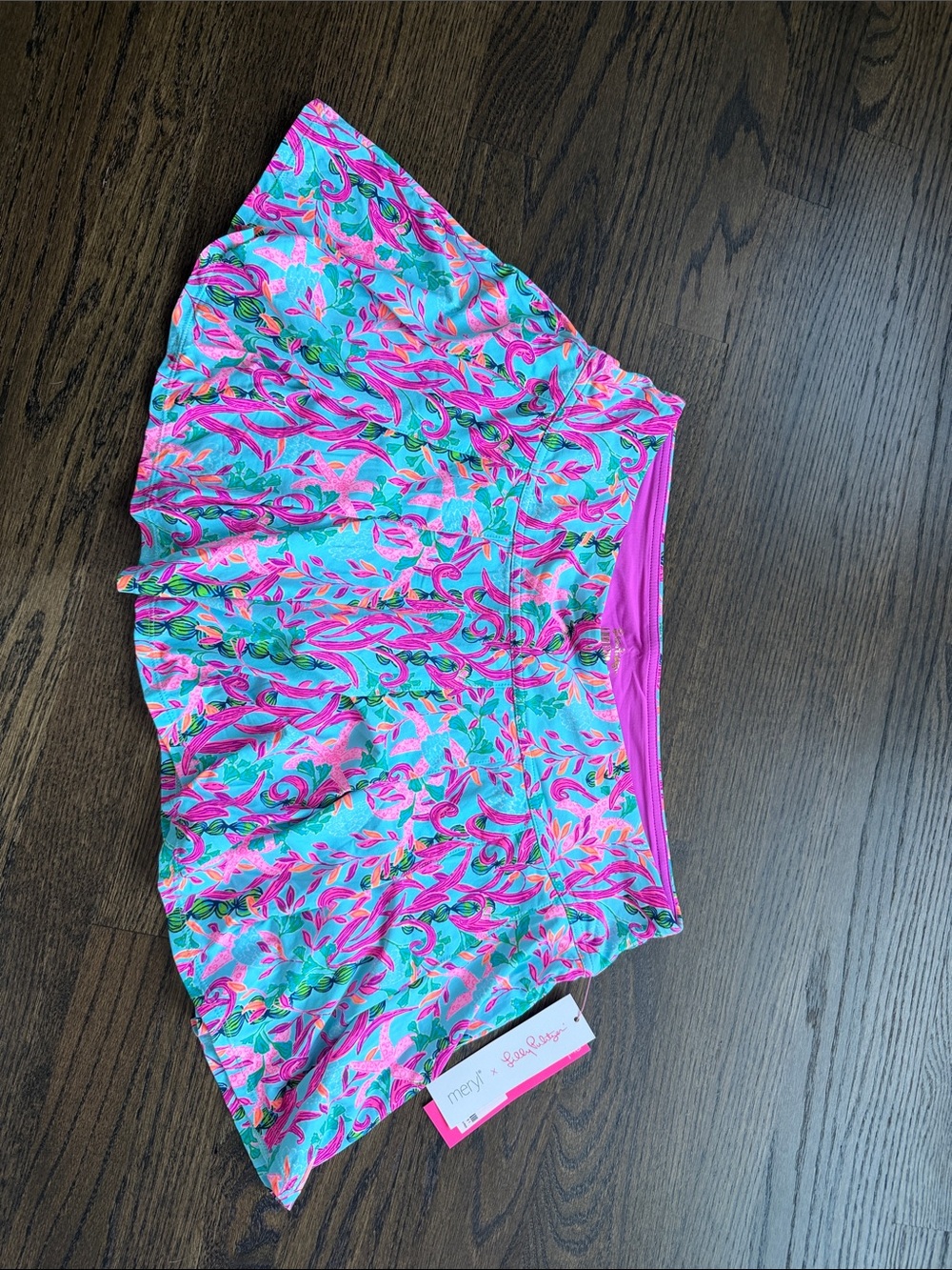 Lilly Pulitzer Mini Skirt in Aqua, Pink and Green Floral Print